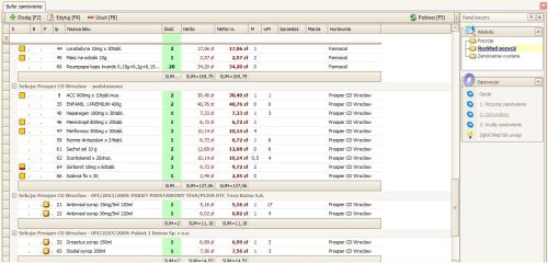Widok: Rozkład pozycji