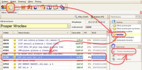 Leki nierabatowane - zaznaczanie