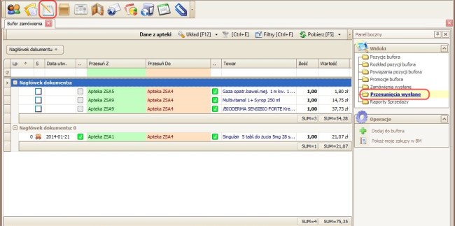 Przesunięcia wysłane1