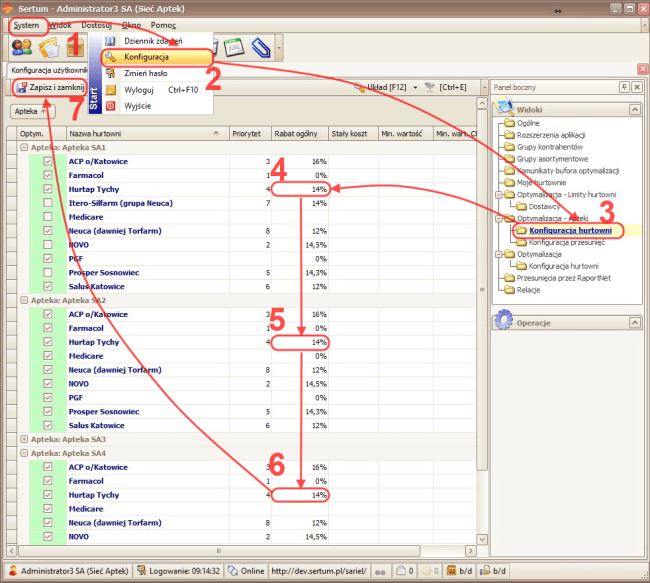 Konfiguracja rabatów hurtowni 1