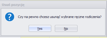 czy na pewno chcesz usunąć wybraner ręczne rozliczenia