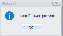 płatność dodana pomyślnie